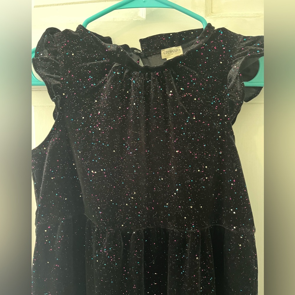 Crew Cuts Black Velvet Sparkle Kids Dress - Picture 3 of 6